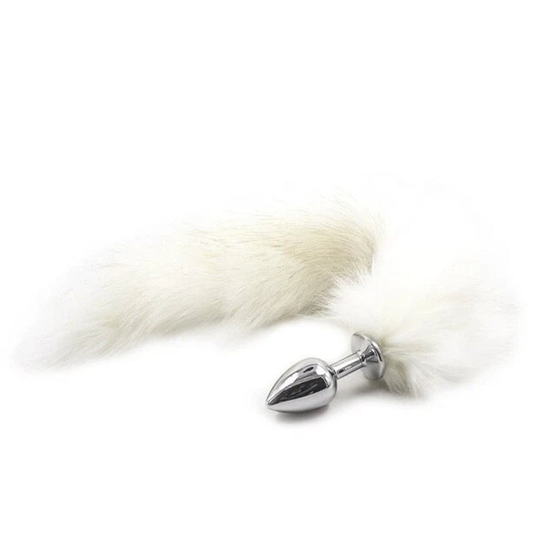 False Fox Tail with Metal Anal-Butt Plug Buttplug Cosplay Game Toy Games Romance