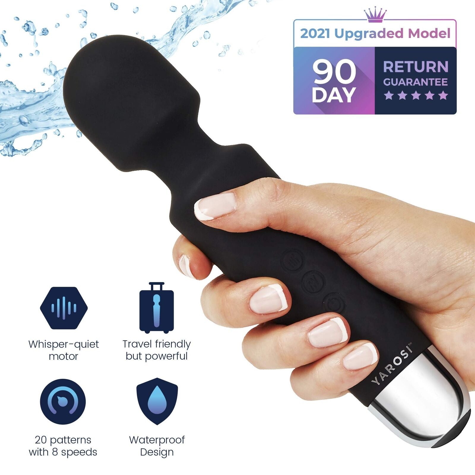 Yarosi Personal Wand Massager Strongest Therapeutic Vibrating Power - Best Rated