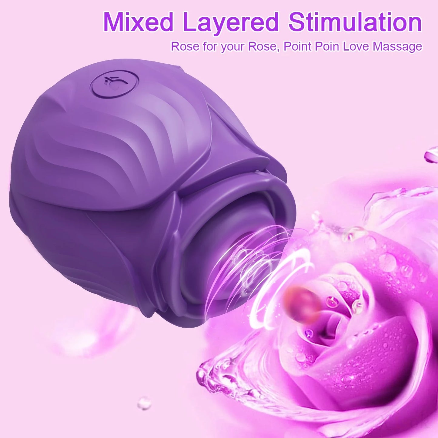 Rose Vibrator for Women,Rose Toy Sucking Vibrator Adult Sex Toys for Women Couples,Purple