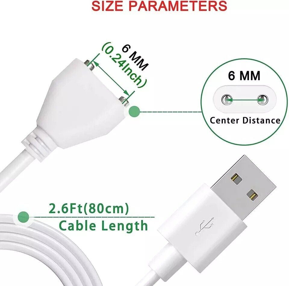 Rose Charger 2.6Ft Magnetic USB to DC Charger Cable Replacement