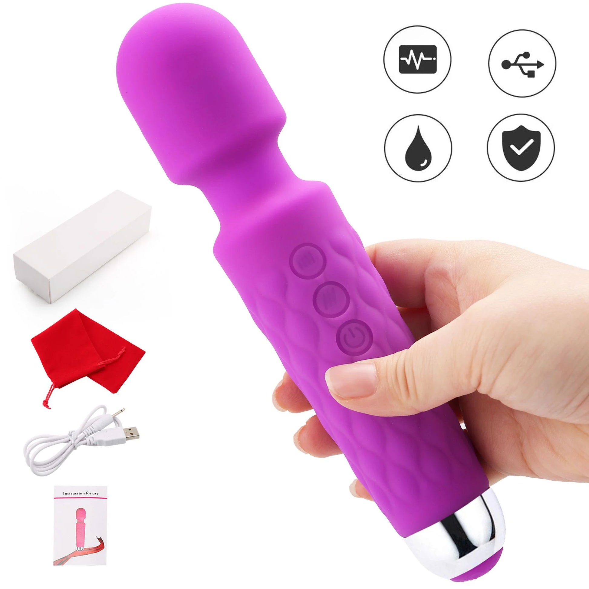 Wand Massager for Women, Rechargeable Handheld Massager for Neck Shoulder Back