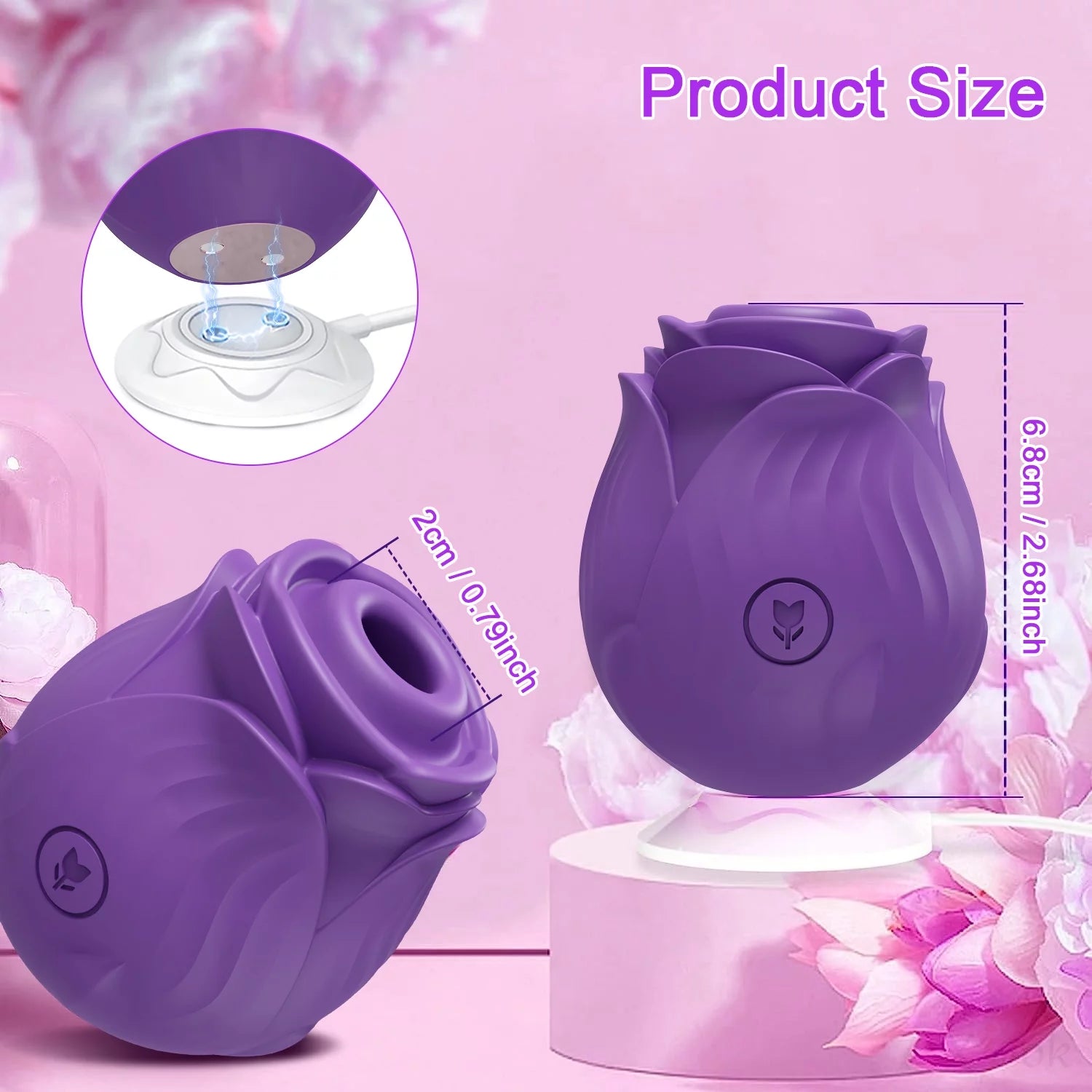 Rose Vibrator for Women,Rose Toy Sucking Vibrator Adult Sex Toys for Women Couples,Purple