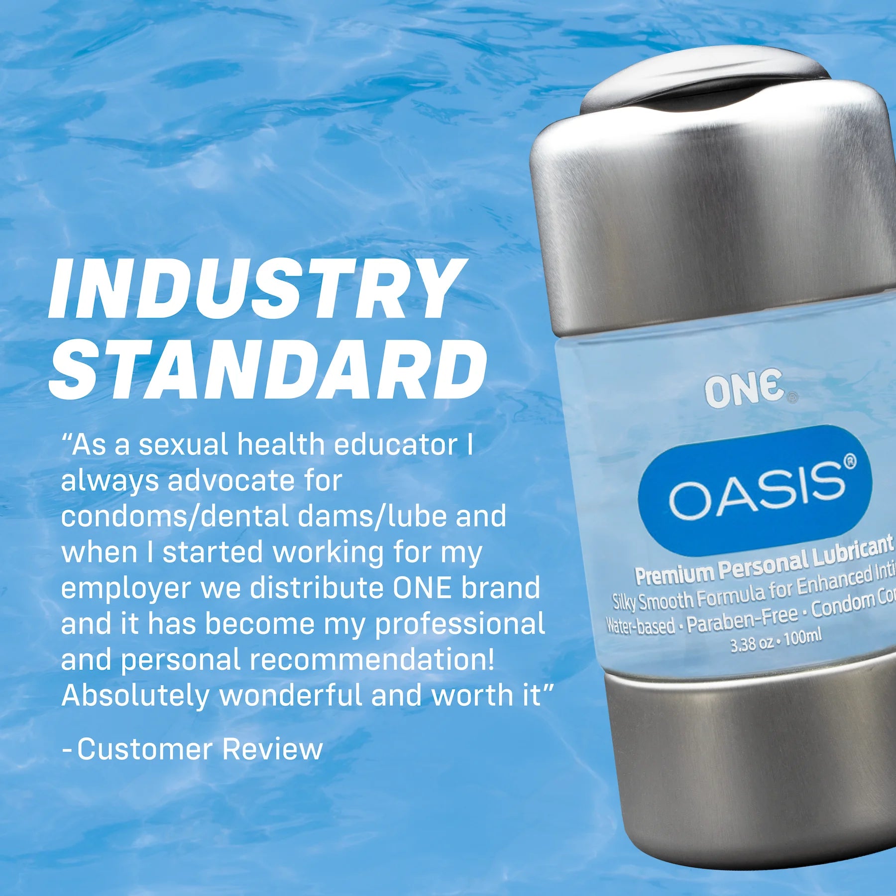 ONE Oasis - Personal Water-Based, Oil-Free, Lubricant, 3.38 Oz