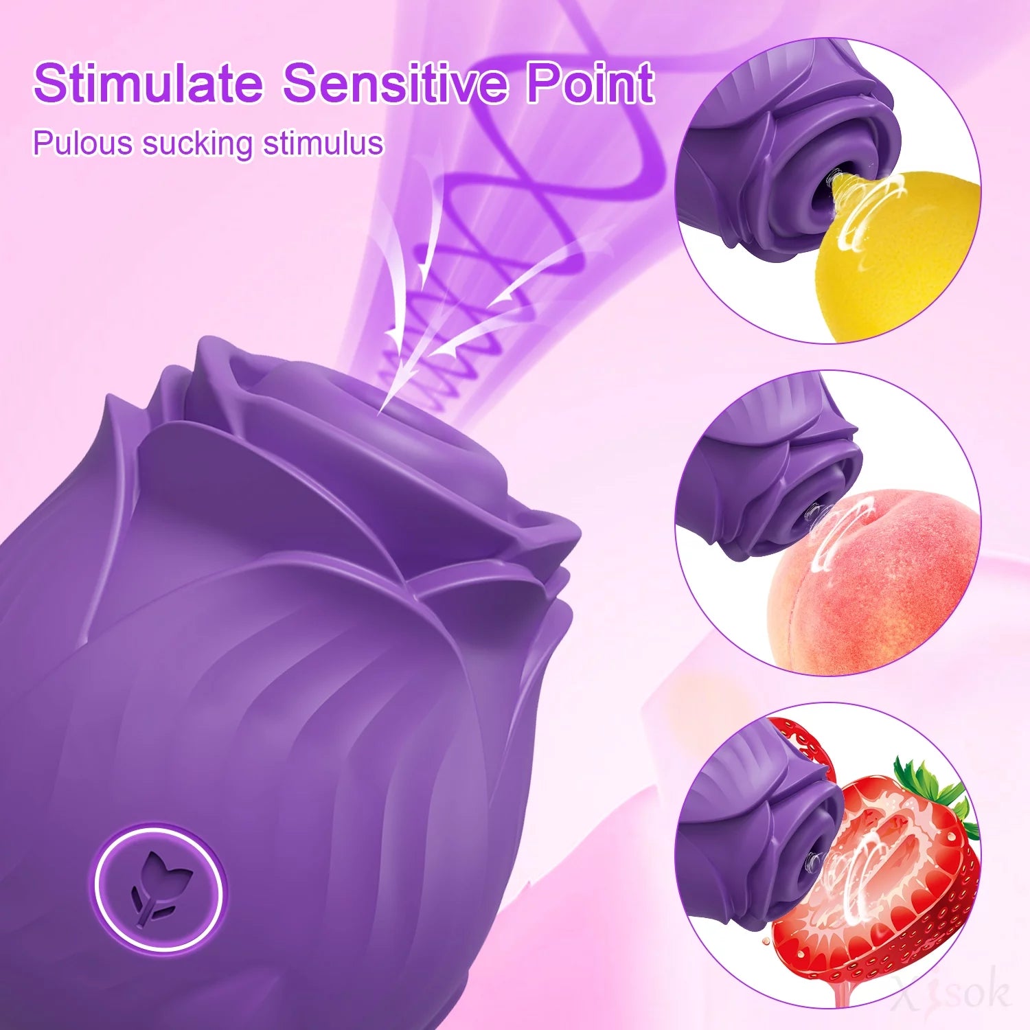 Rose Vibrator for Women,Rose Toy Sucking Vibrator Adult Sex Toys for Women Couples,Purple