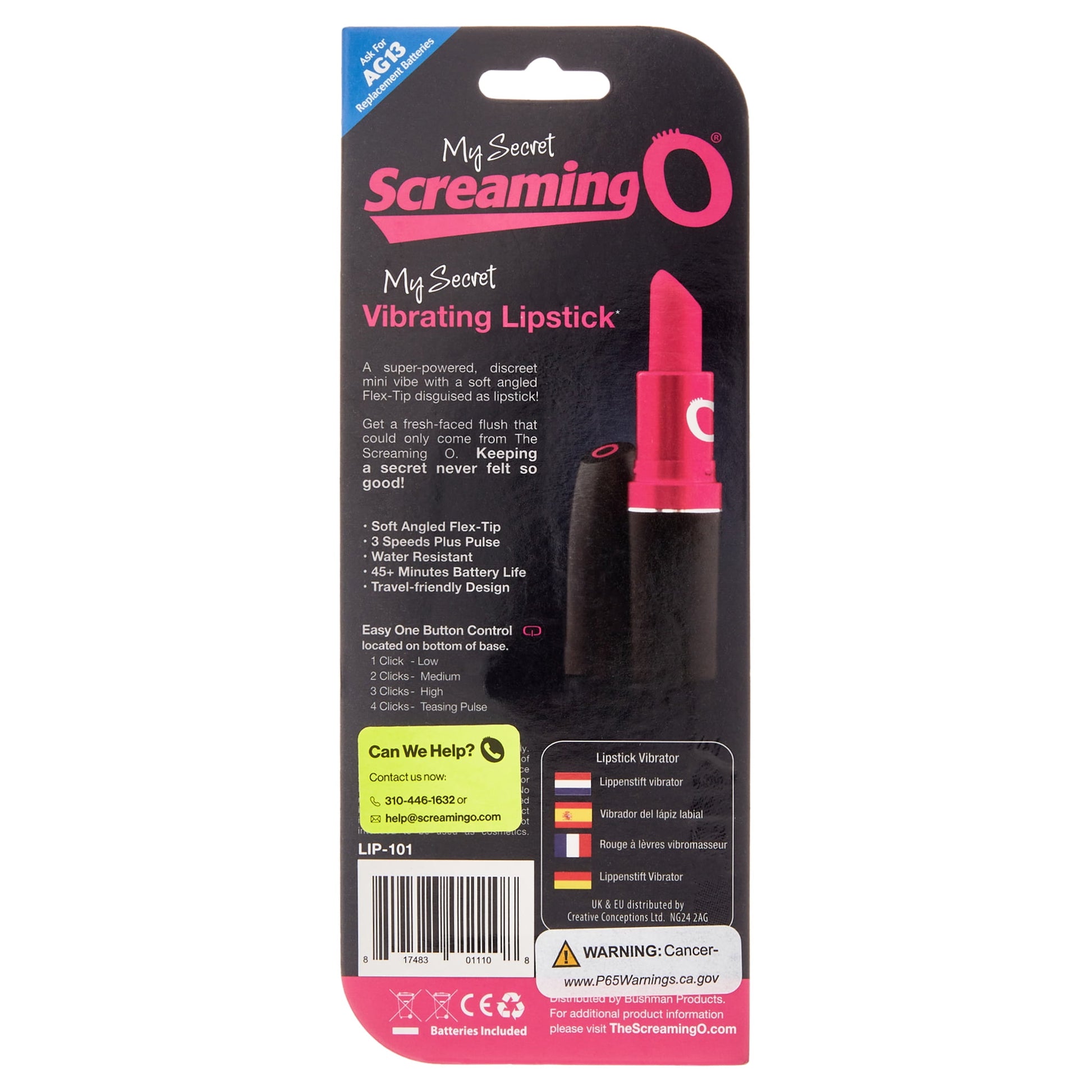 My Secret Lipstick Vibrator with Soft-Silicone Flex Tip Pleasure Products