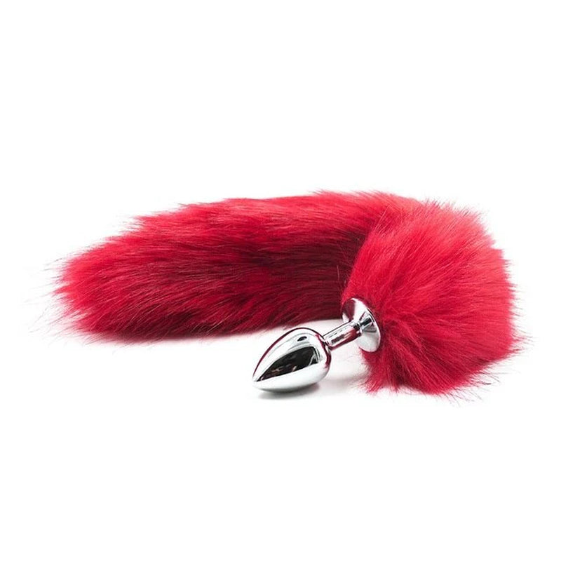 False Fox Tail with Metal Anal-Butt Plug Buttplug Cosplay Game Toy Games Romance