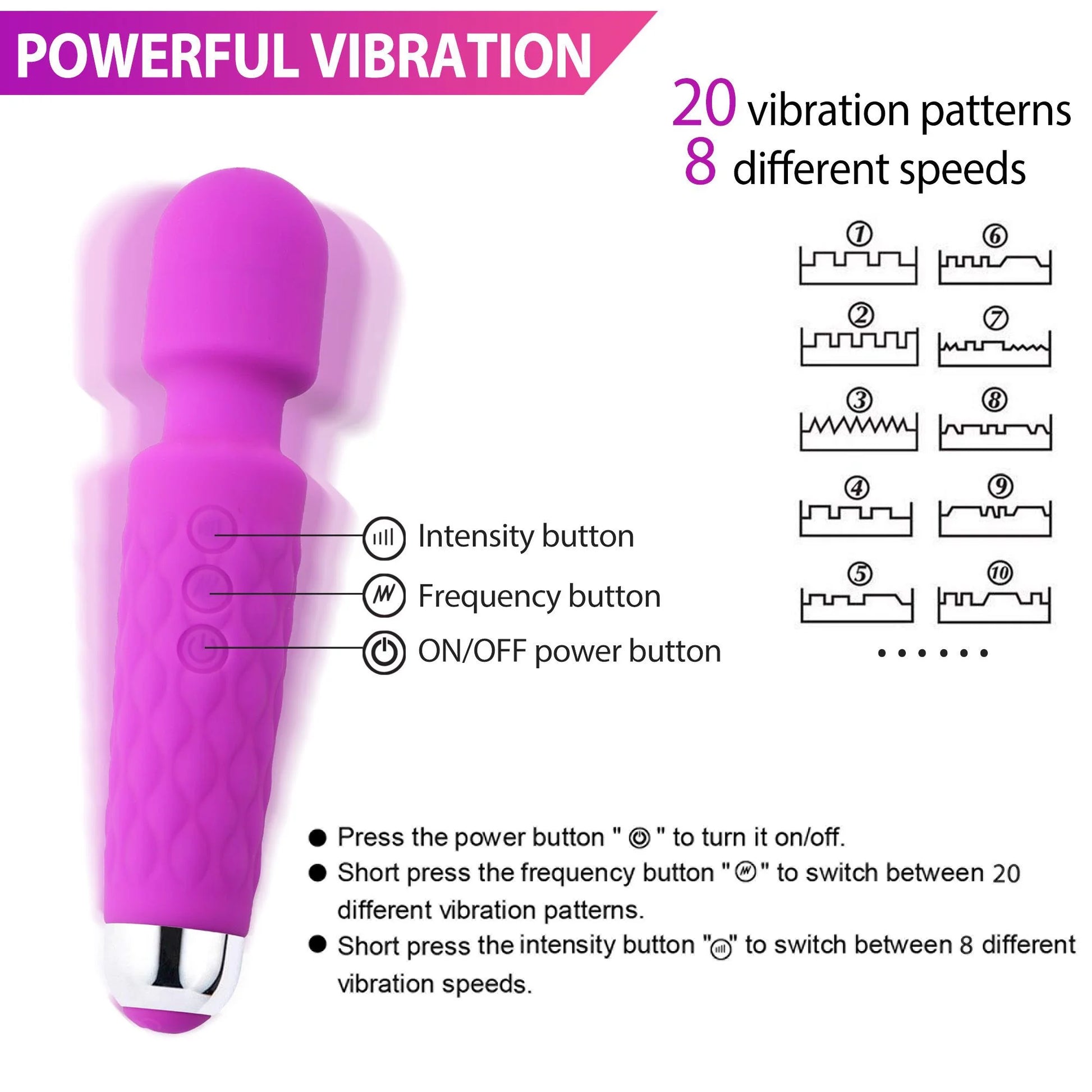 Wand Massager for Women, Rechargeable Handheld Massager for Neck Shoulder Back